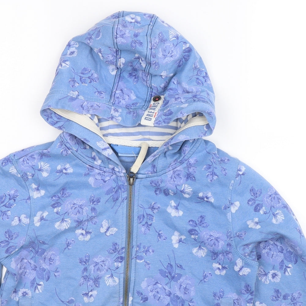 NEXT Girls Blue Floral  Full Zip Hoodie Size 13 Years