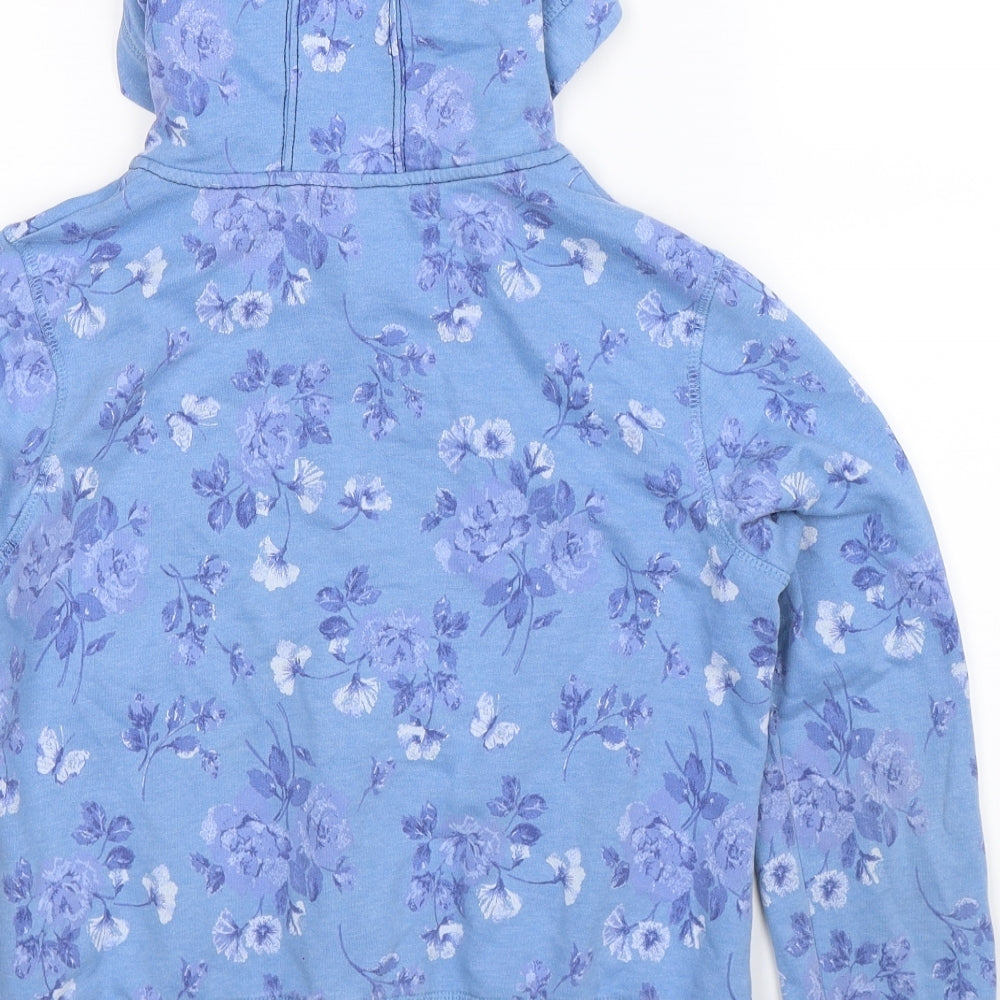 NEXT Girls Blue Floral  Full Zip Hoodie Size 13 Years