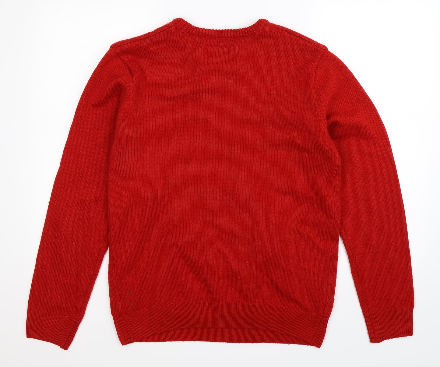 Cedar Wood State Mens Red  Knit Pullover Jumper Size M  - Christmas