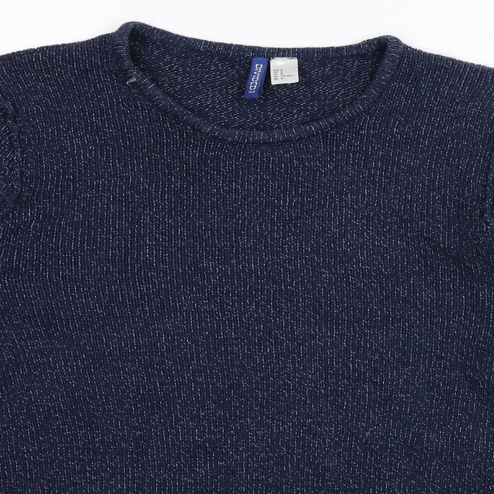 Divided Mens Blue  Knit Pullover Jumper Size M