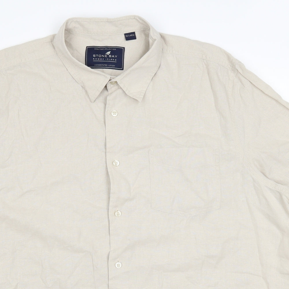 stonebay Mens Beige    Button-Up Size 2XL