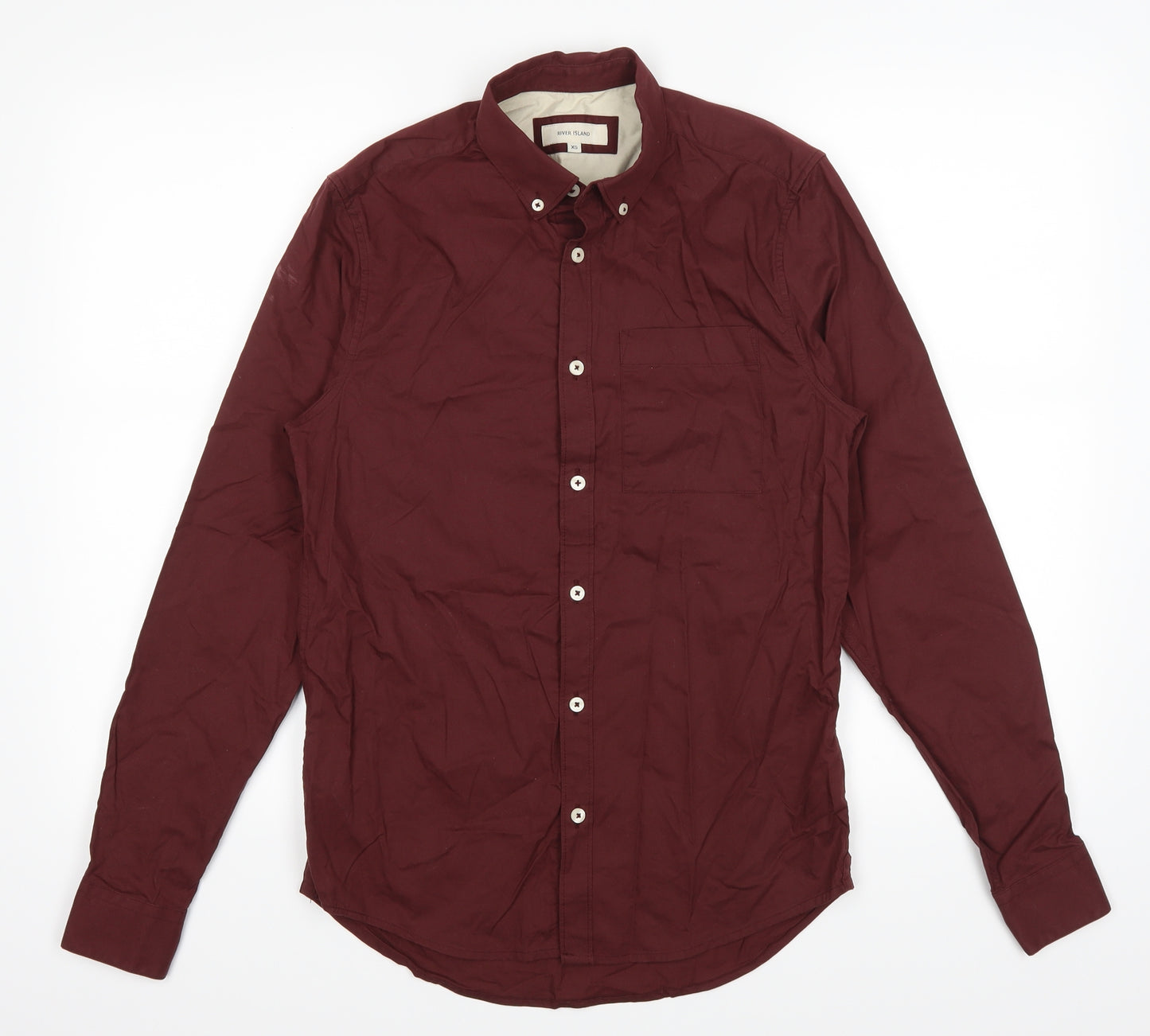 River Island Mens Red    Button-Up Size XS