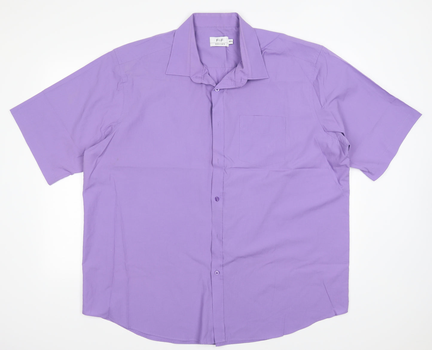 F&F Mens Purple    Button-Up Size 18.5