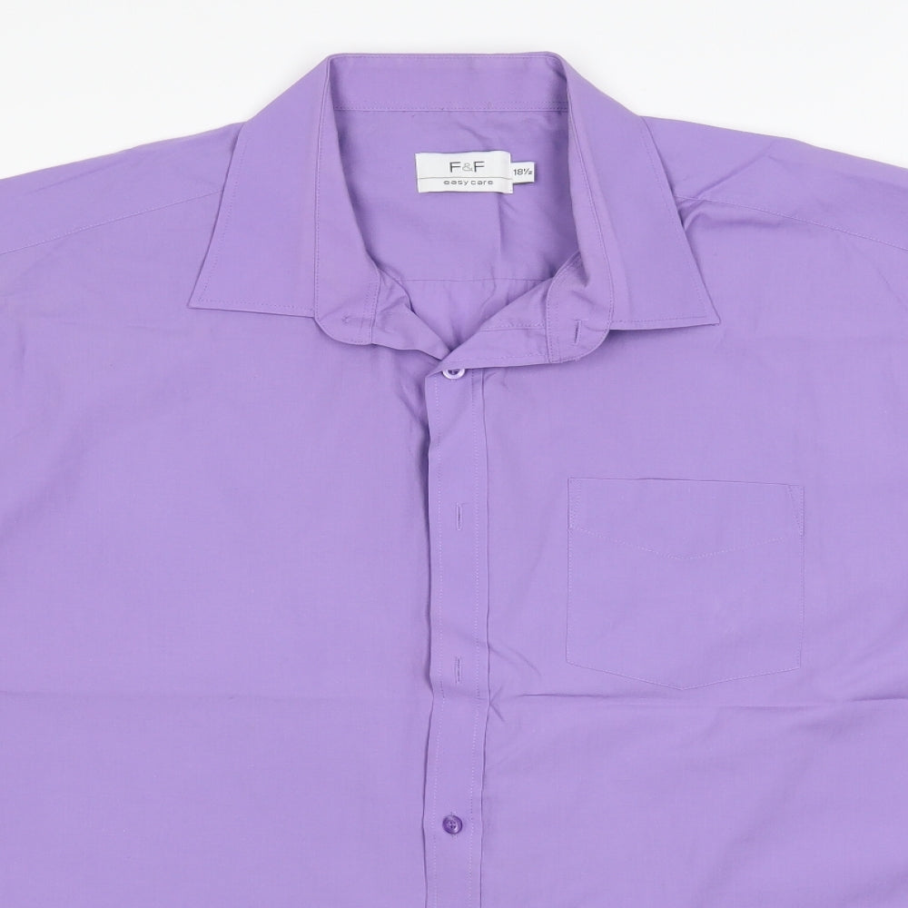 F&F Mens Purple    Button-Up Size 18.5