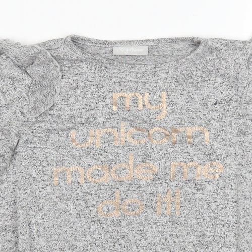 I Love Girlswear Girls Grey   Basic T-Shirt Size 7 Years