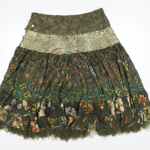 esta feni Womens Green Paisley  Peasant Skirt Size 32 in