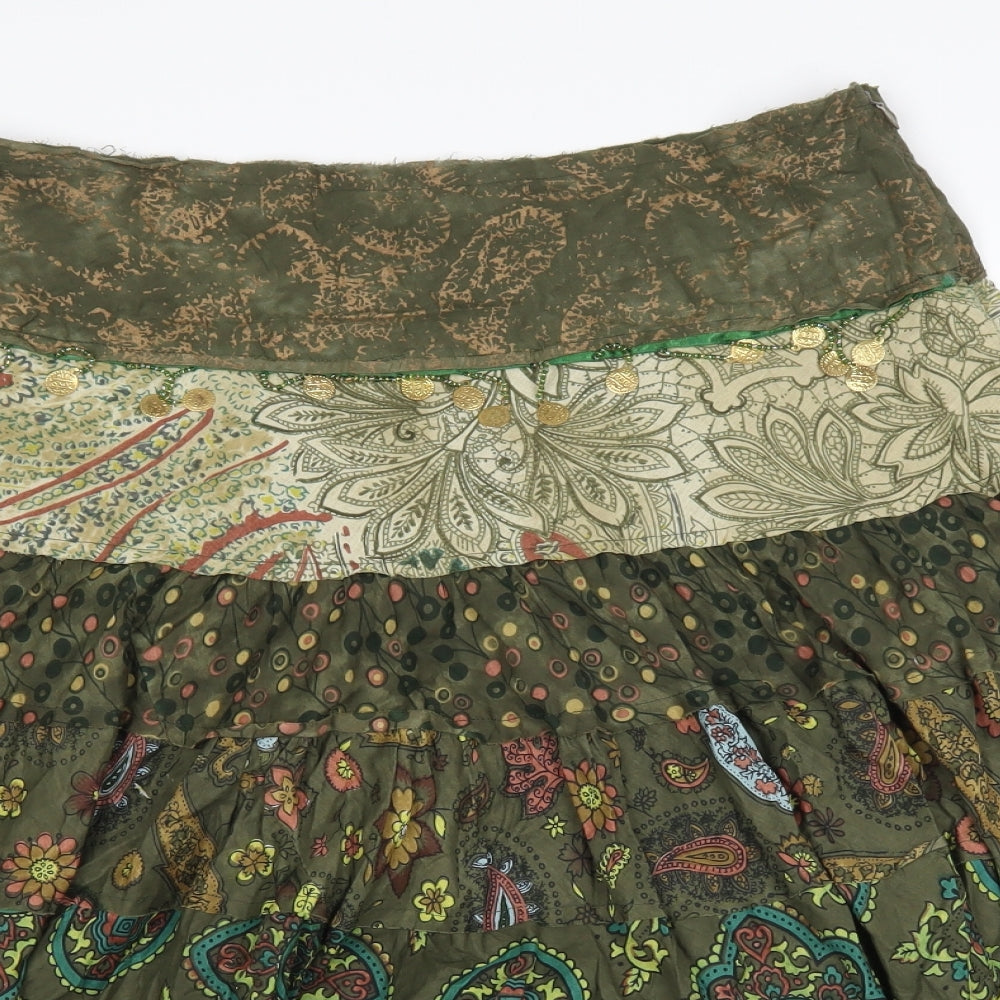esta feni Womens Green Paisley  Peasant Skirt Size 32 in