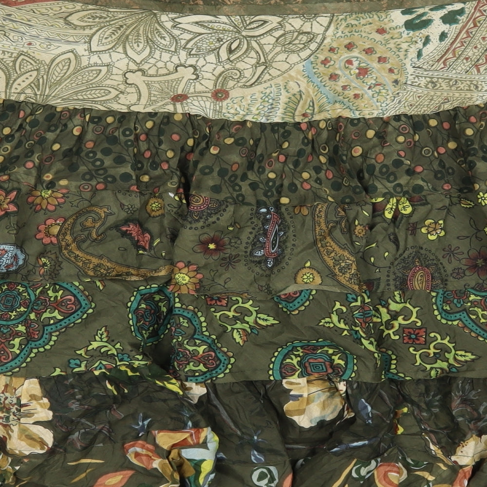 esta feni Womens Green Paisley  Peasant Skirt Size 32 in