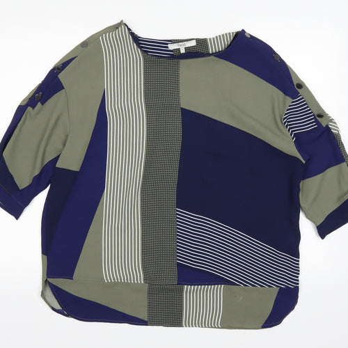 NEXT Womens Green Geometric  Basic Blouse Size 16