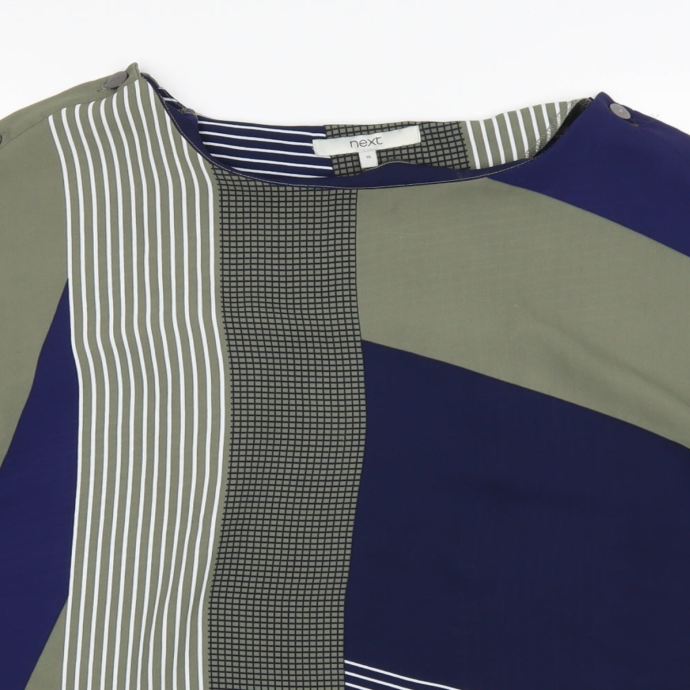 NEXT Womens Green Geometric  Basic Blouse Size 16