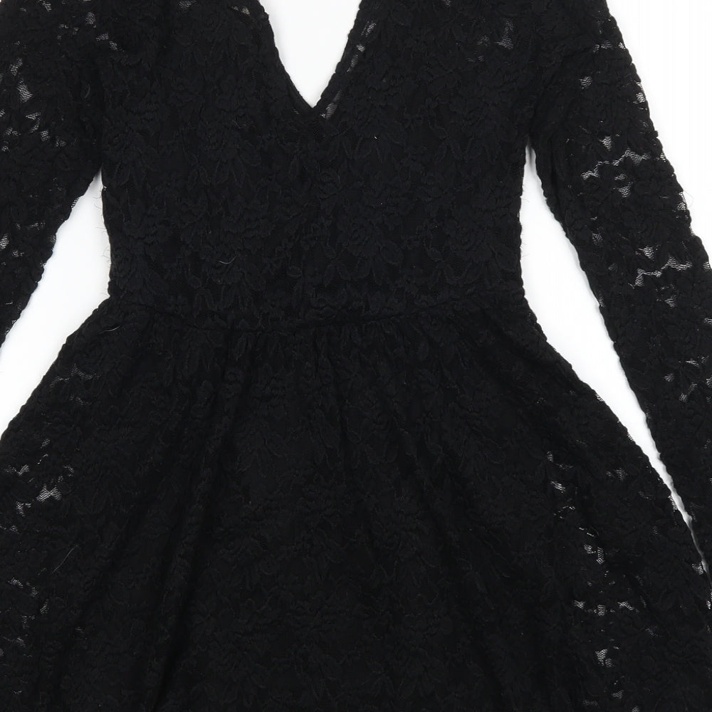 Miss Selfridge Womens Black   Fit & Flare  Size 8