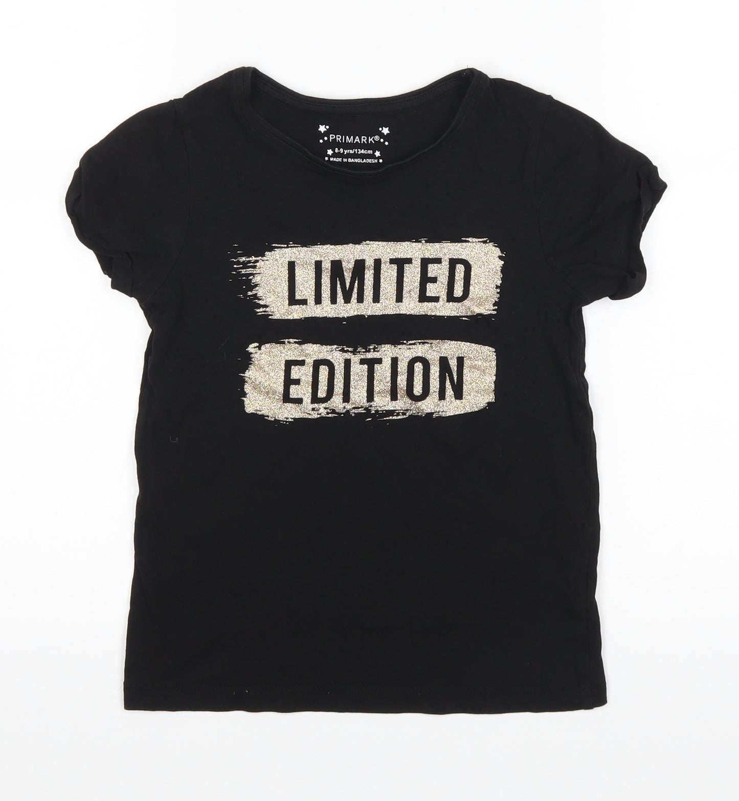 Primark Girls Black   Basic T-Shirt Size 8-9 Years