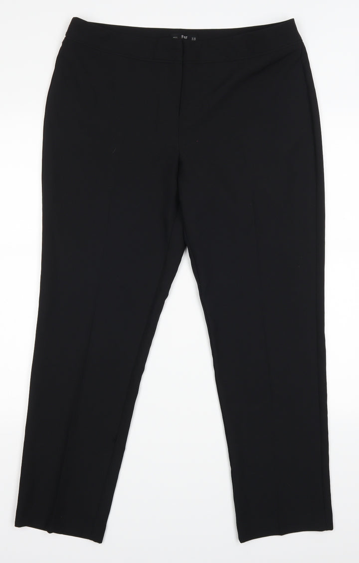 F&F Womens Black Trousers Size 14 L27 in