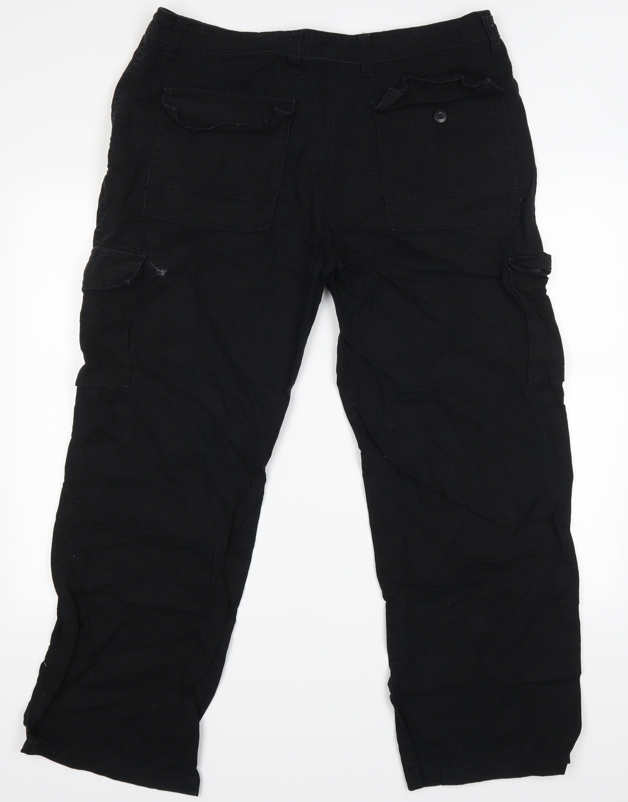 George Mens Black   Cargo Trousers Size 36 in L31 in