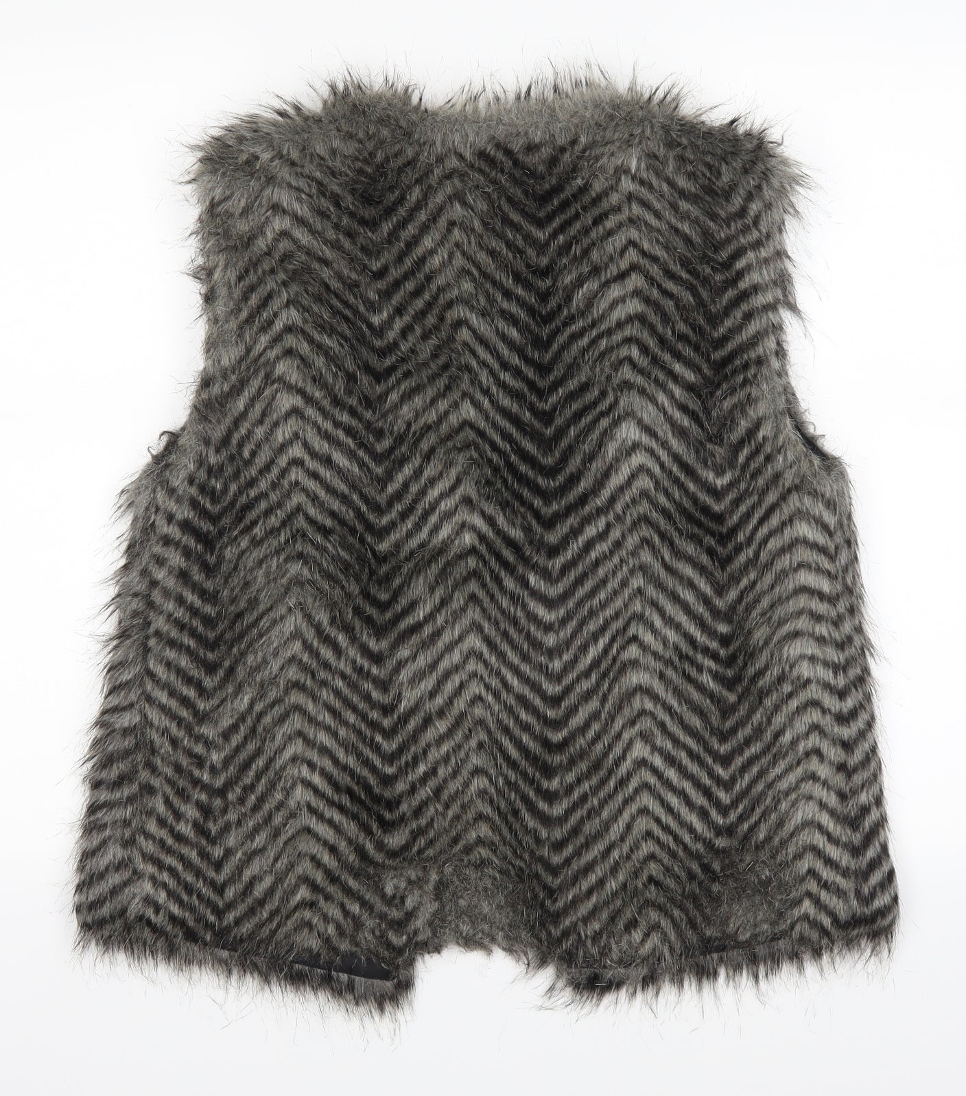 Wenxi Womens Grey Animal Print  Jacket Waistcoat Size 2XL