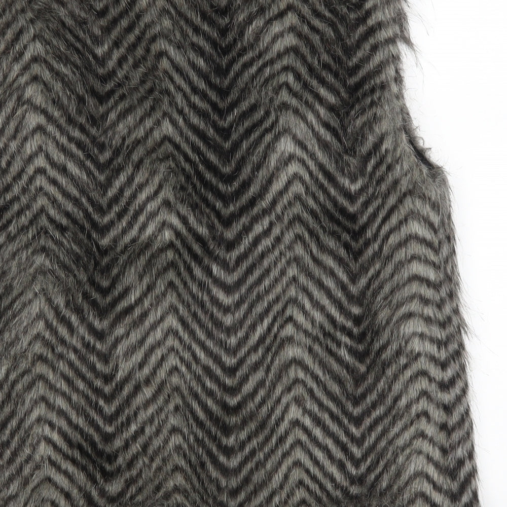Wenxi Womens Grey Animal Print  Jacket Waistcoat Size 2XL