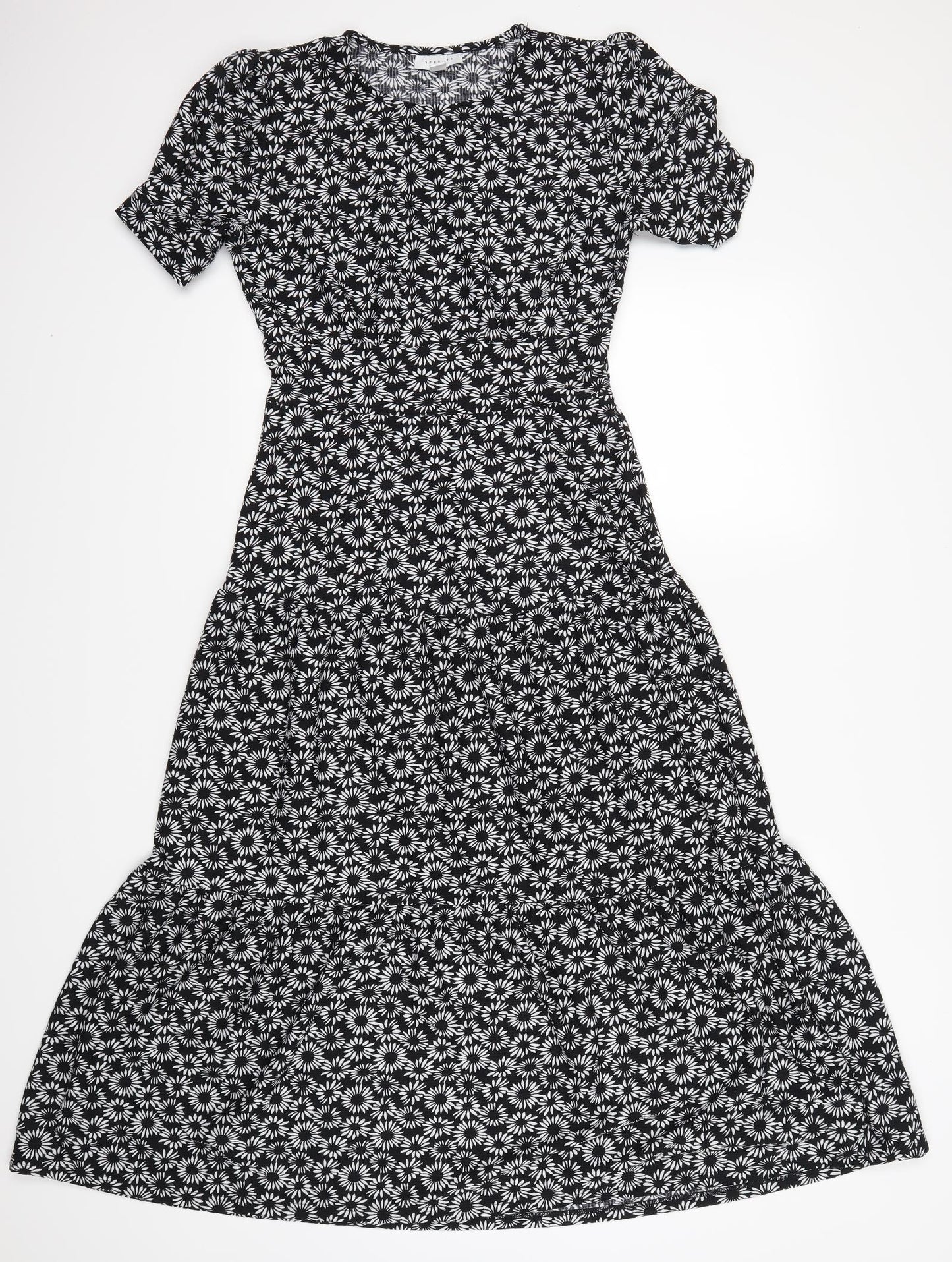 Topshop Womens Black Floral  Maxi  Size 10