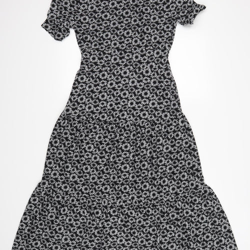 Topshop Womens Black Floral  Maxi  Size 10
