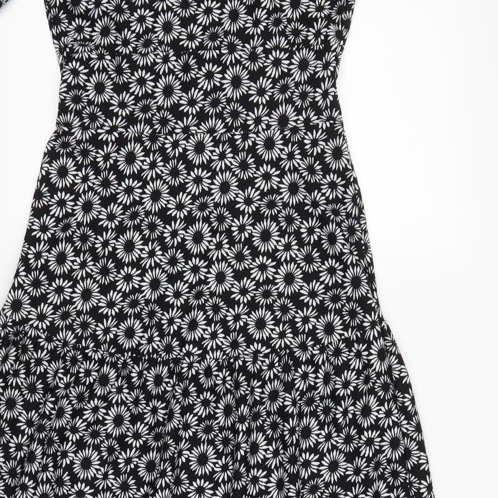 Topshop Womens Black Floral  Maxi  Size 10