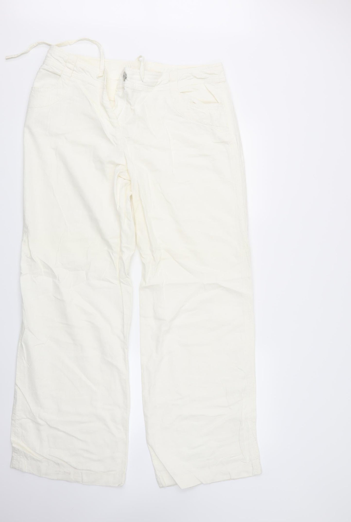 NEXT Womens White   Trousers  Size 14 L31 in