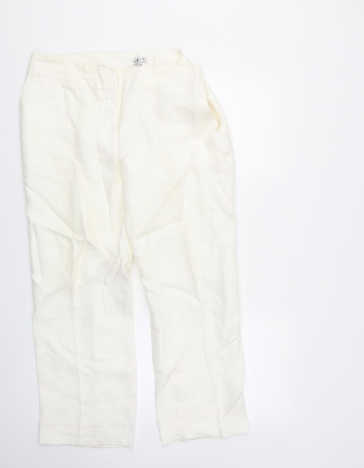 EAST Womens White   Trousers  Size 14 L26 in