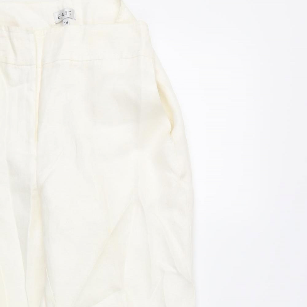 EAST Womens White   Trousers  Size 14 L26 in