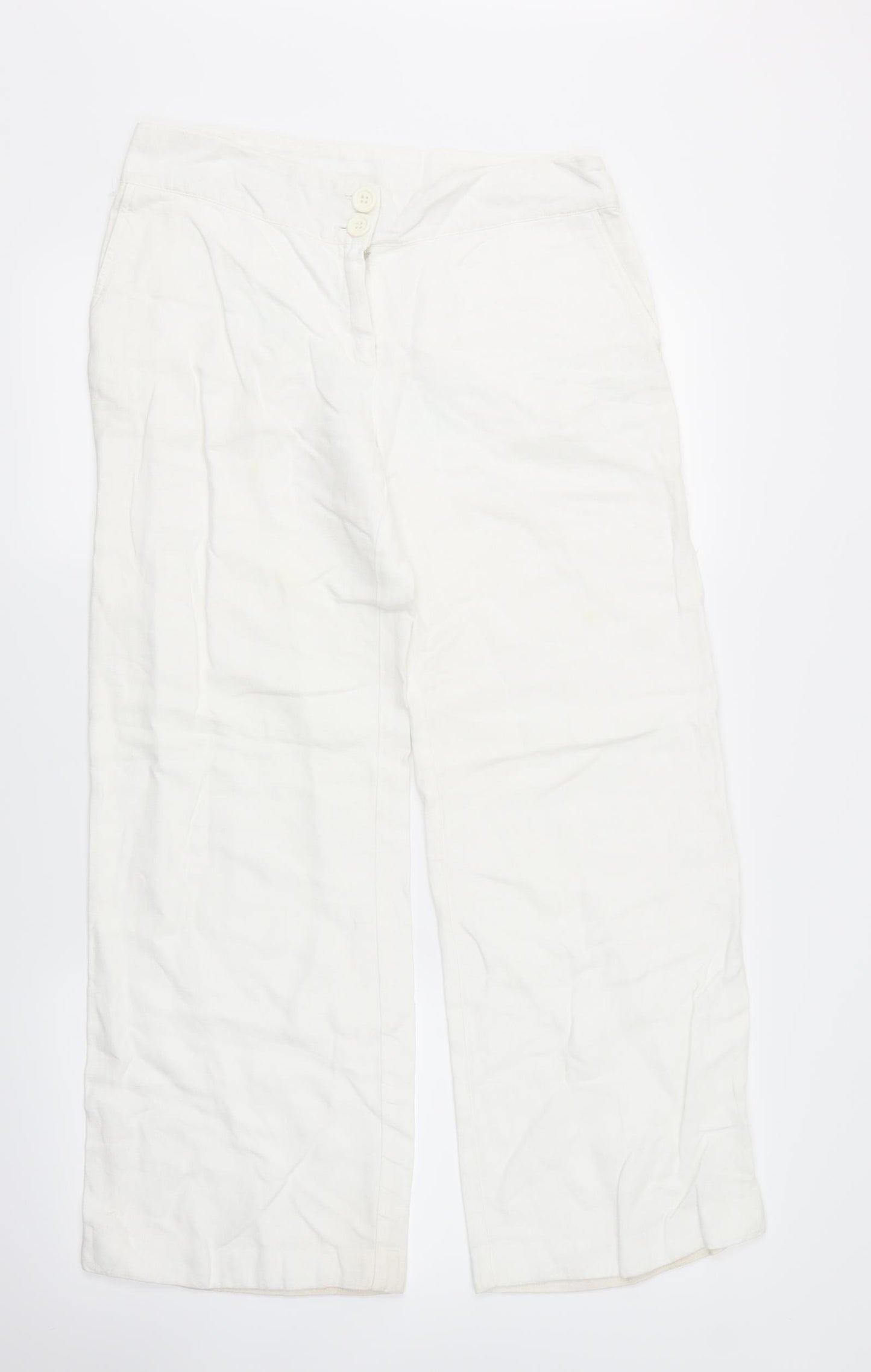 Preworn Womens White   Trousers  Size 12 L27 in