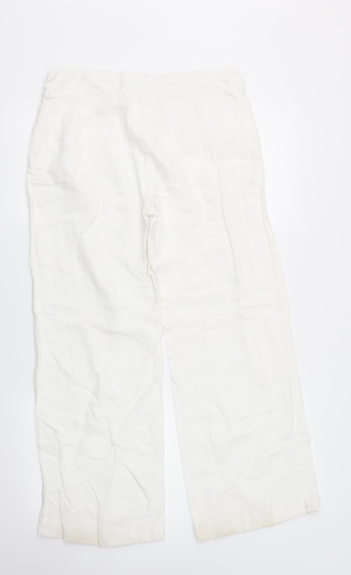 Preworn Womens White   Trousers  Size 12 L27 in