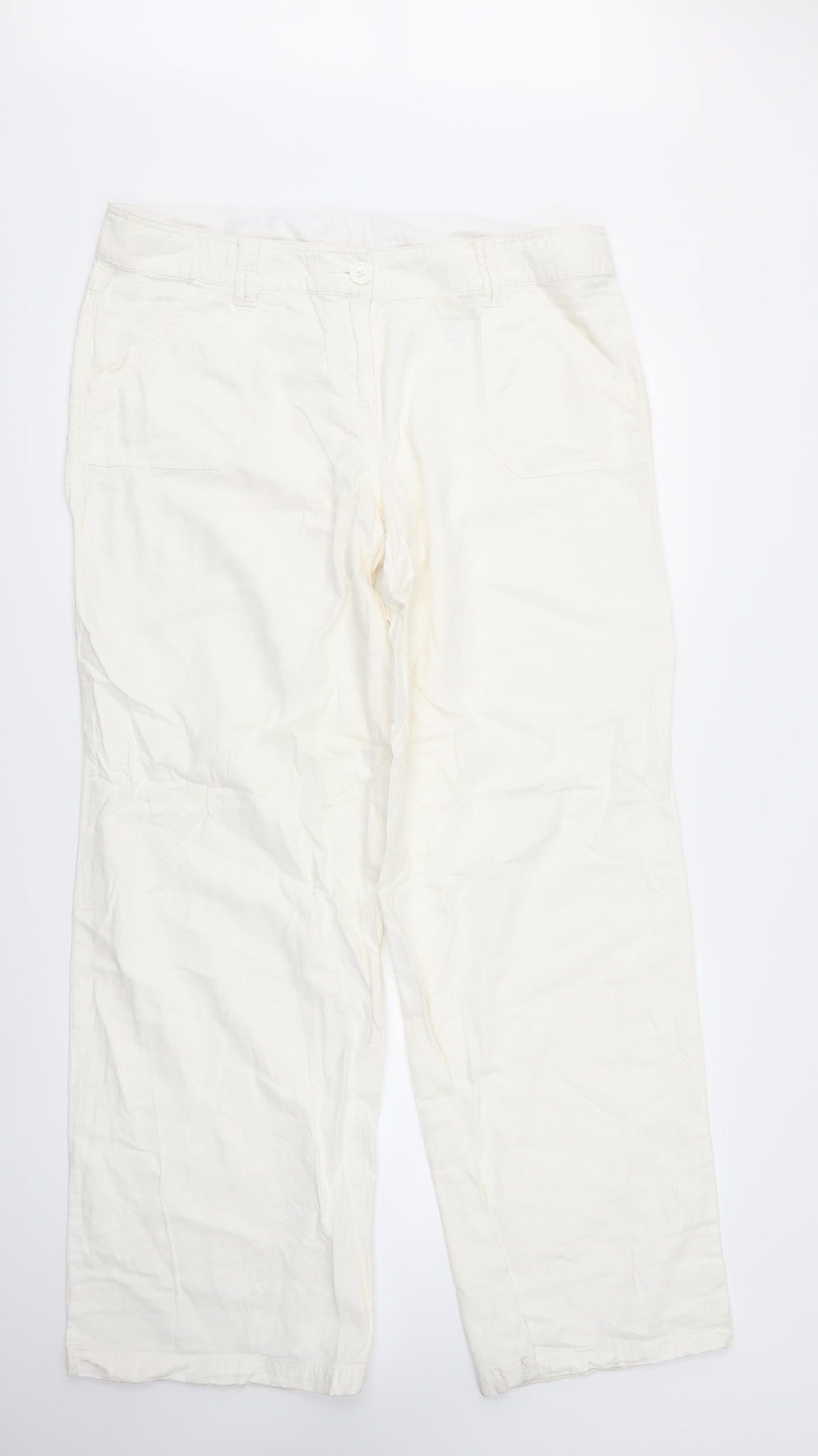 NEXT Womens White   Trousers  Size 16 L30.5 in