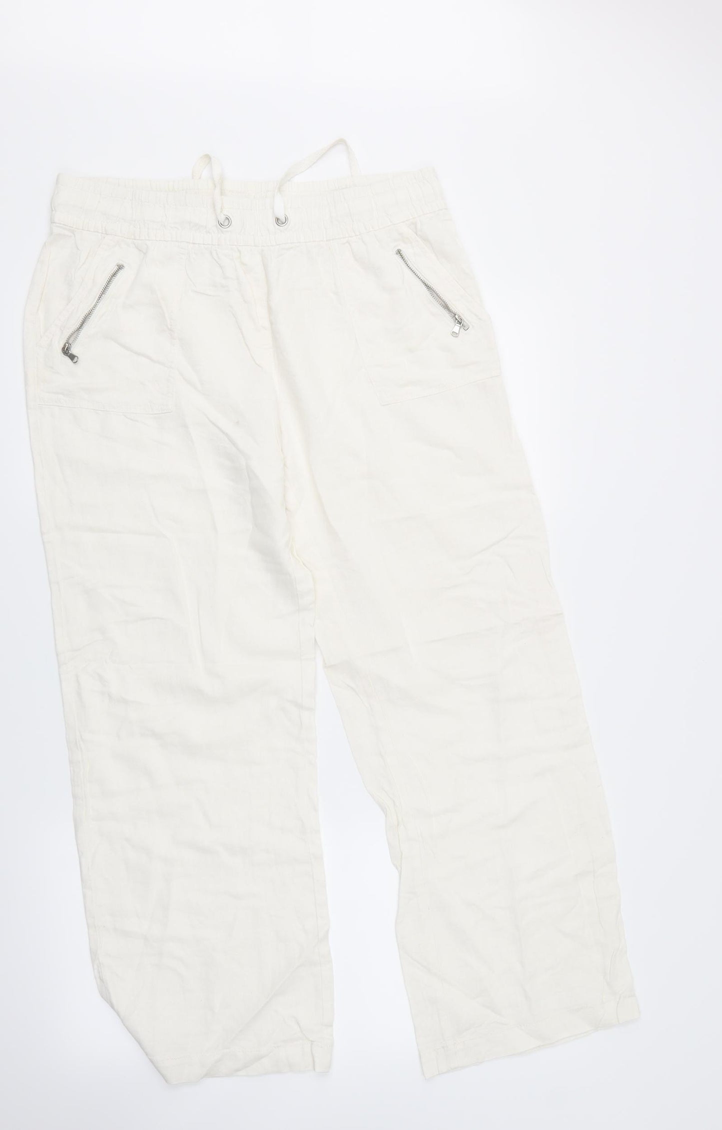 George Womens White   Trousers  Size 12 L28.5 in