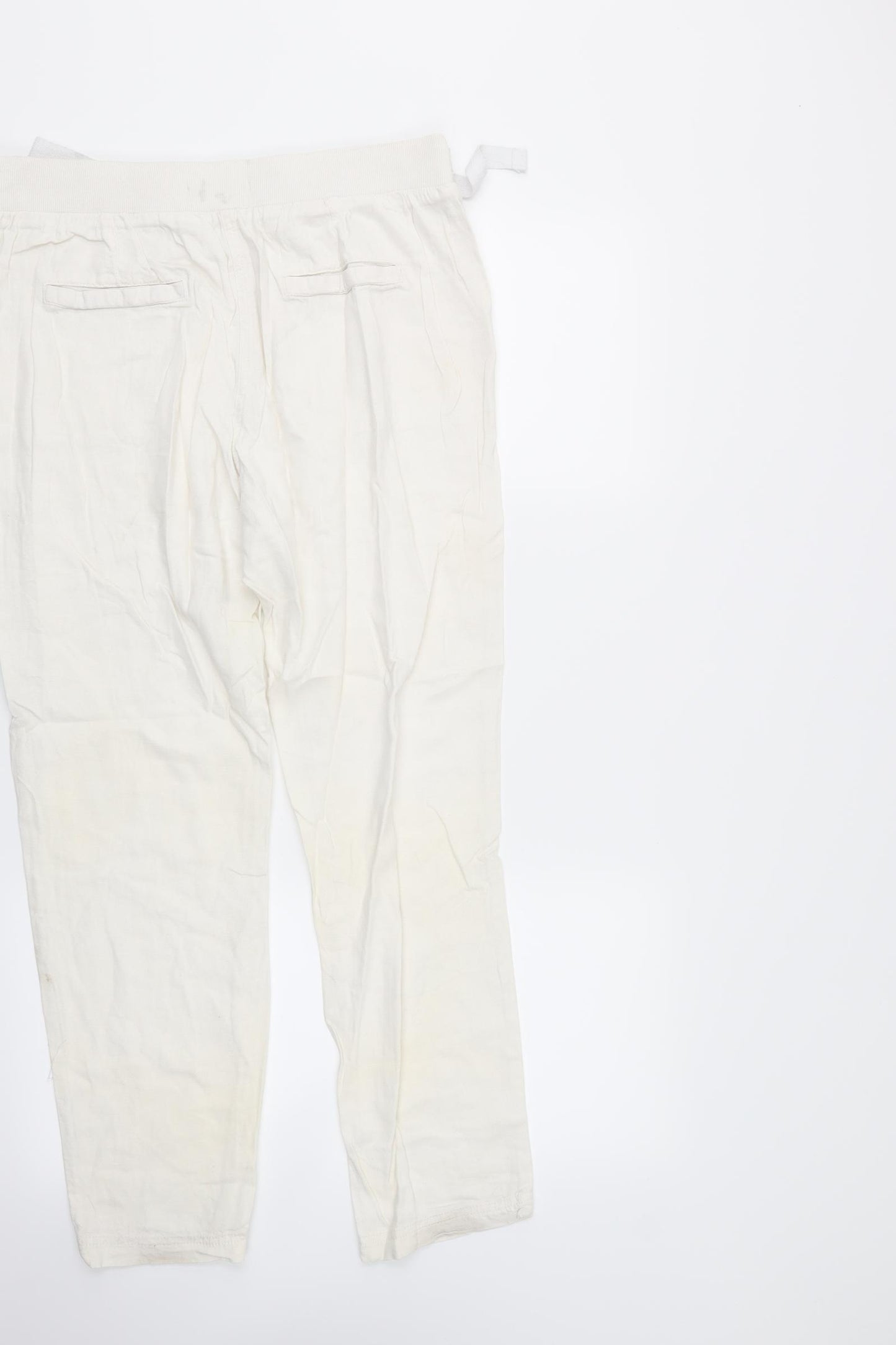 George Womens White   Cargo Trousers Size 12 L27.5 in