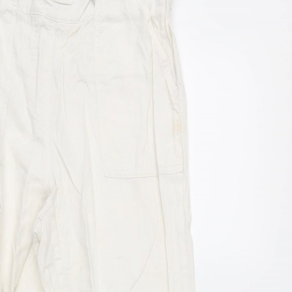 George Womens White   Cargo Trousers Size 12 L27.5 in