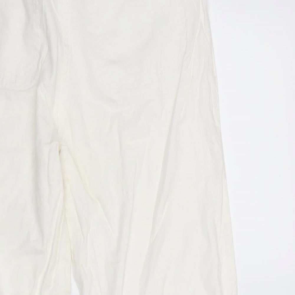 NEXT Womens White   Trousers  Size 12 L31.5 in
