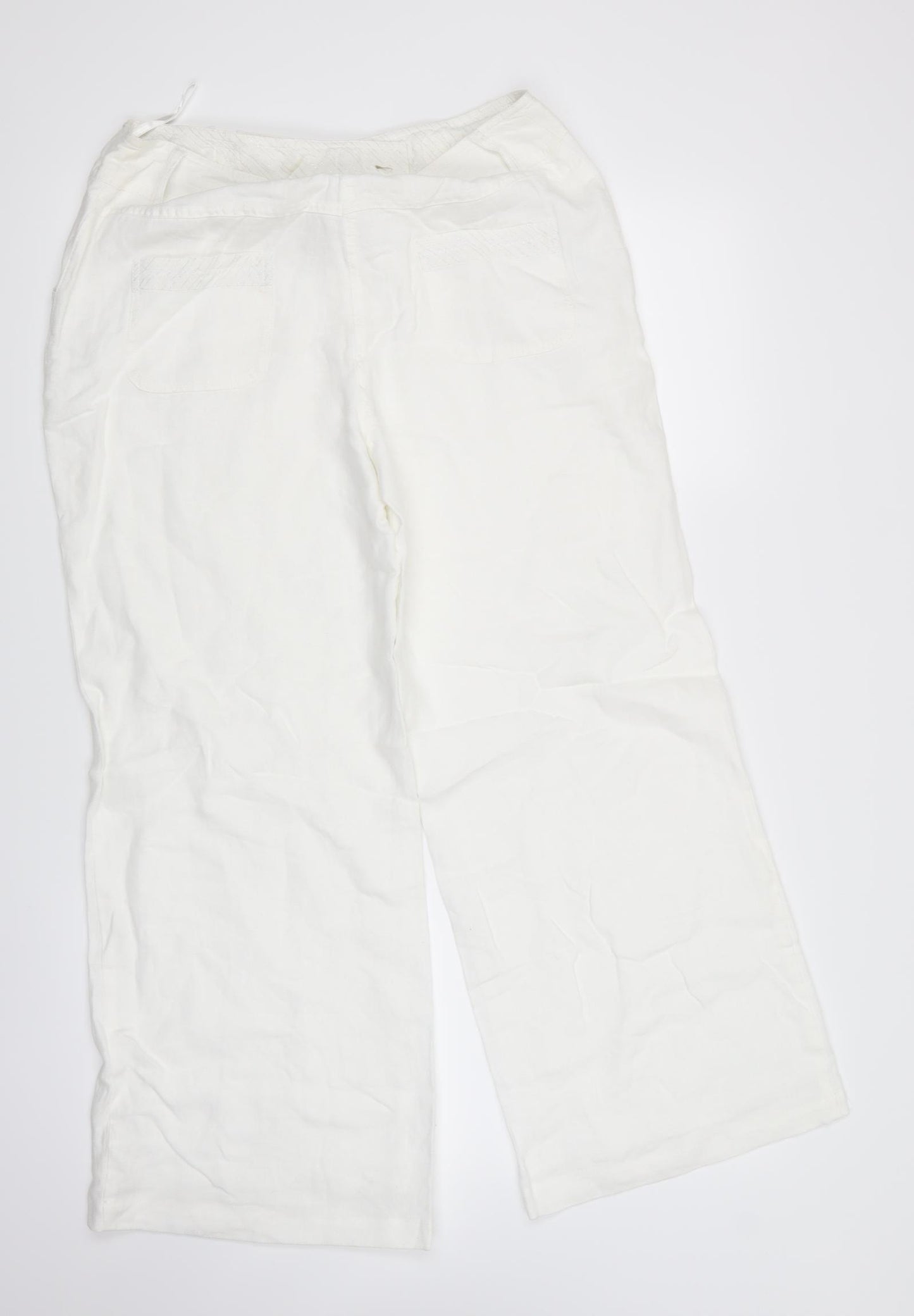 Per Una Womens White   Trousers  Size 12 L27.5 in