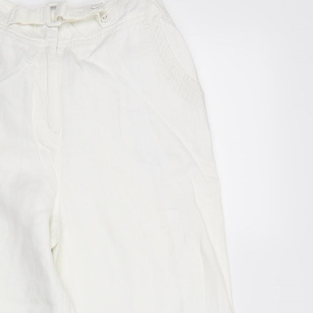 Per Una Womens White   Trousers  Size 12 L27.5 in