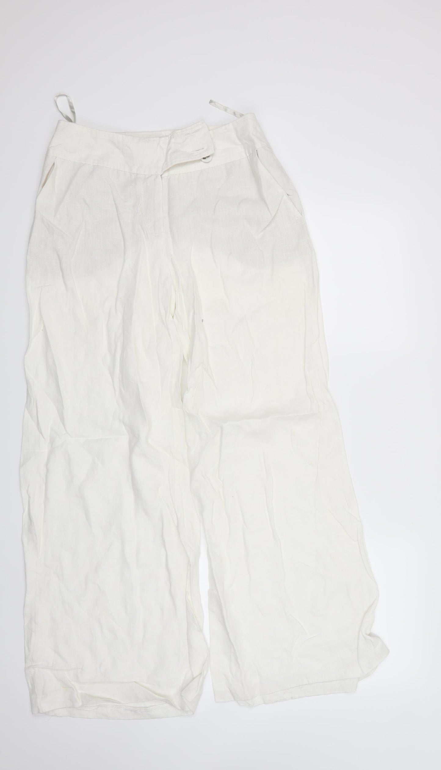Marks and Spencer Womens White   Trousers  Size 8 L29.5 in