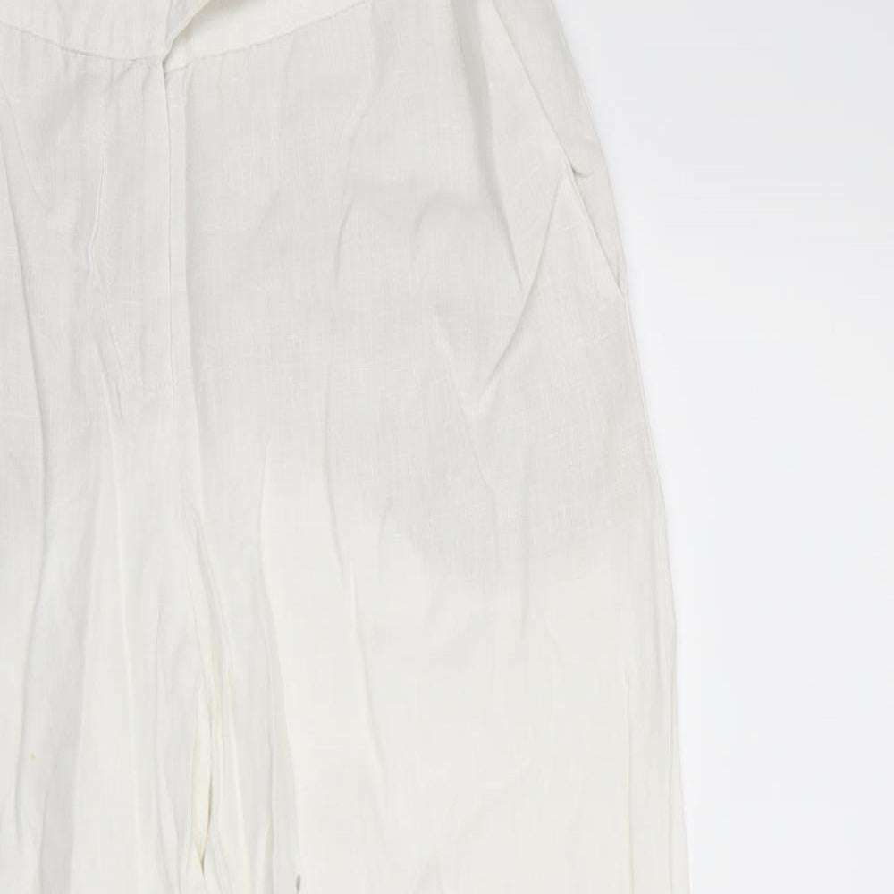 Marks and Spencer Womens White   Trousers  Size 8 L29.5 in