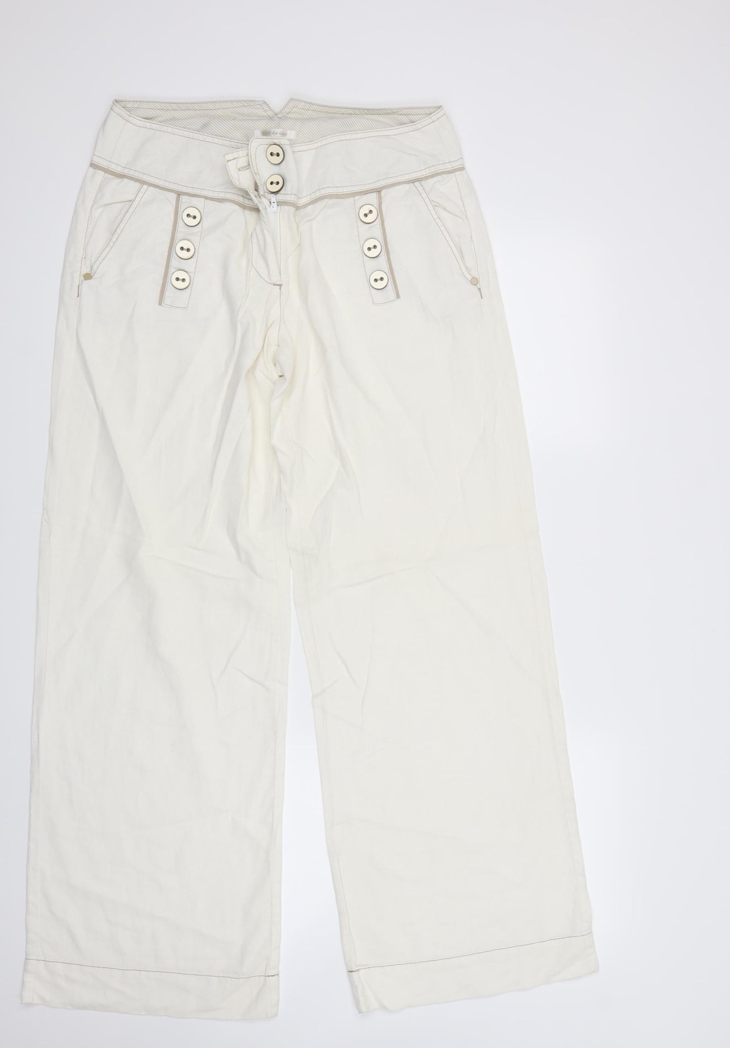 NEXT Womens White   Trousers  Size 12 L31 in