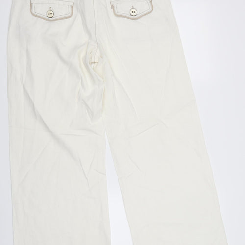 NEXT Womens White   Trousers  Size 12 L31 in
