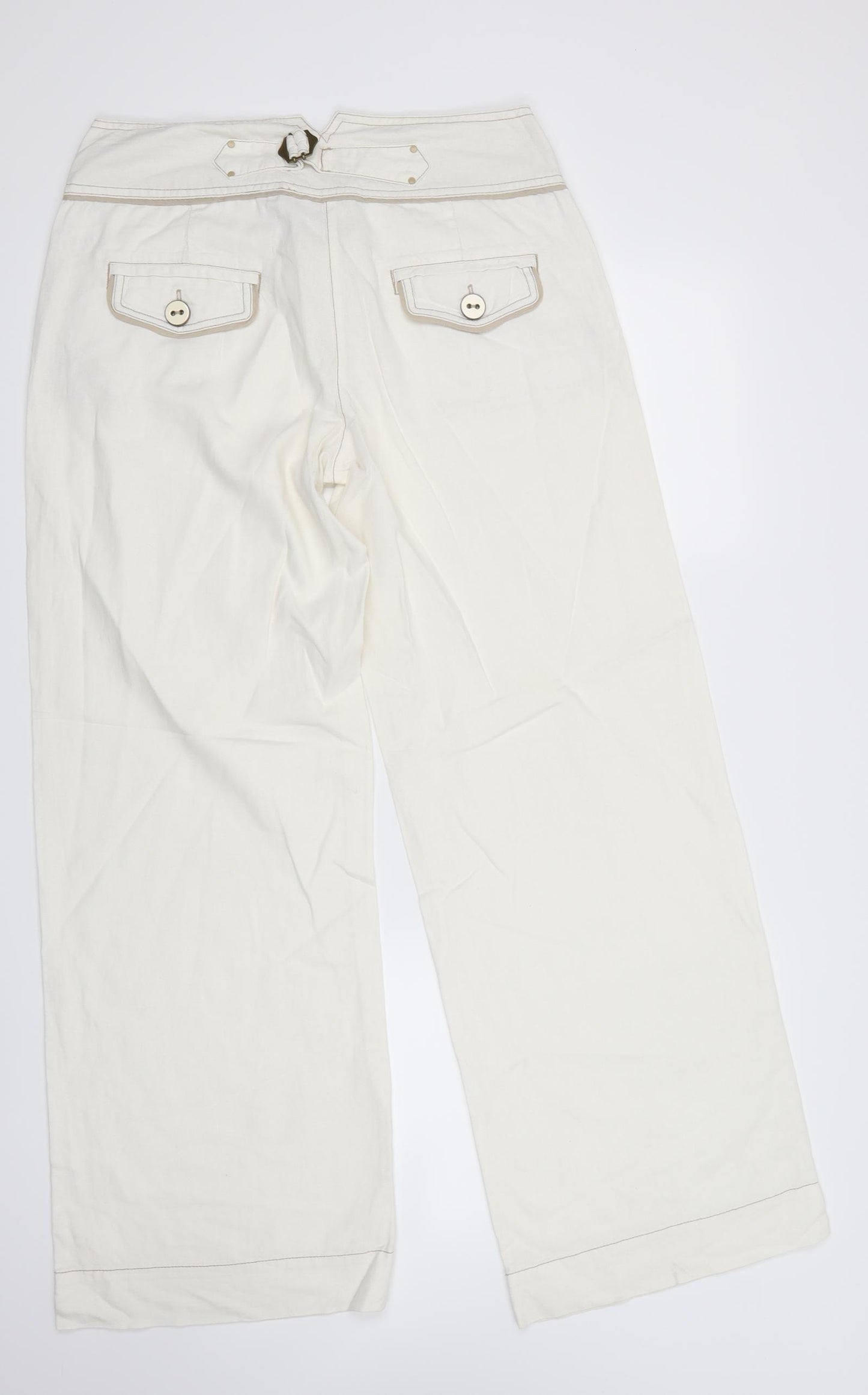NEXT Womens White   Trousers  Size 12 L31 in