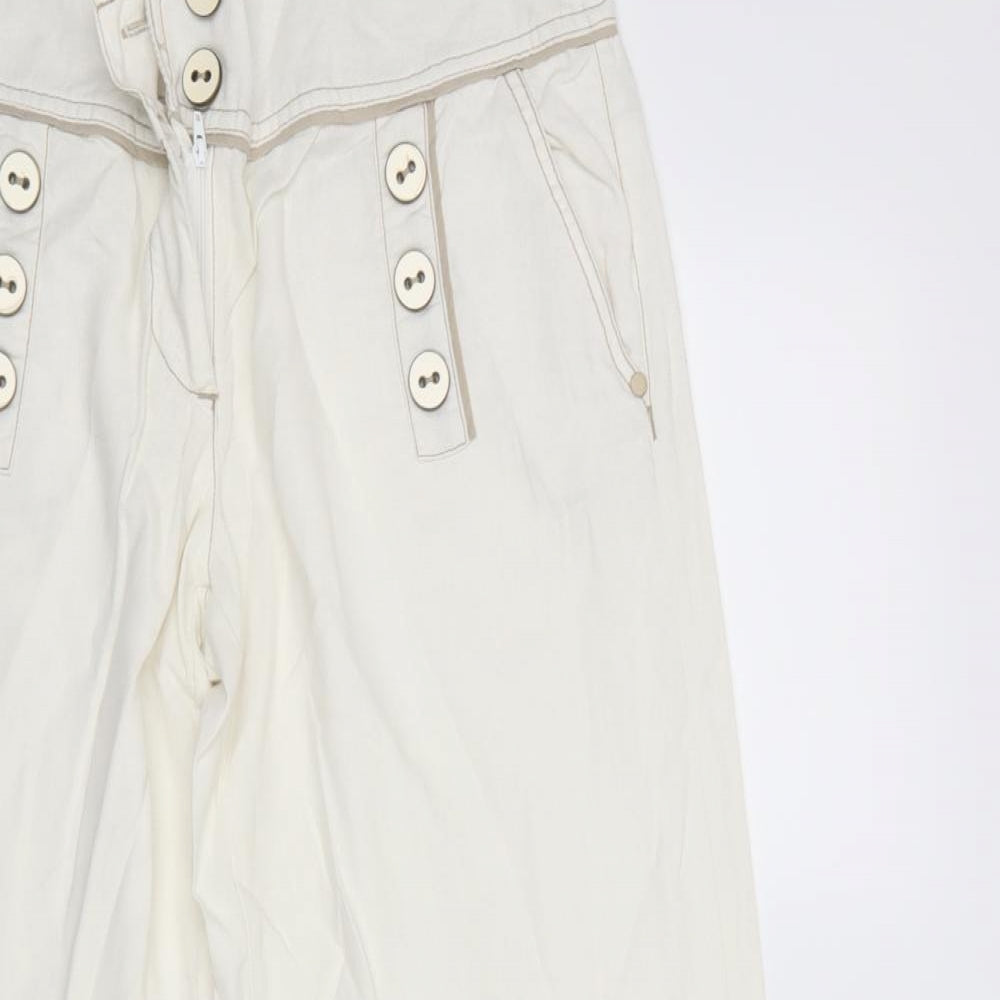 NEXT Womens White   Trousers  Size 12 L31 in