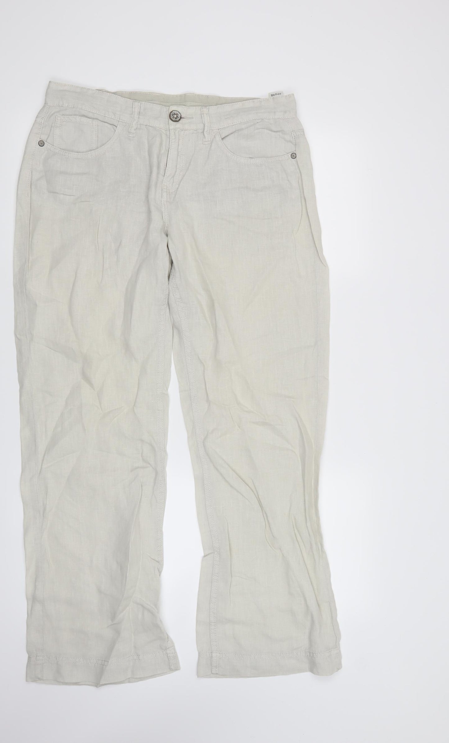 Indigo Womens Ivory   Trousers  Size 12 L29 in