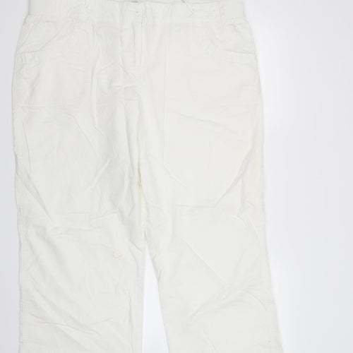 George Womens White   Cropped Trousers Size 20 L26 in