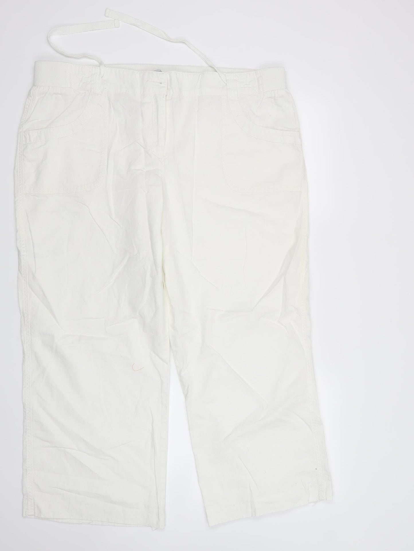 George Womens White   Cropped Trousers Size 20 L26 in