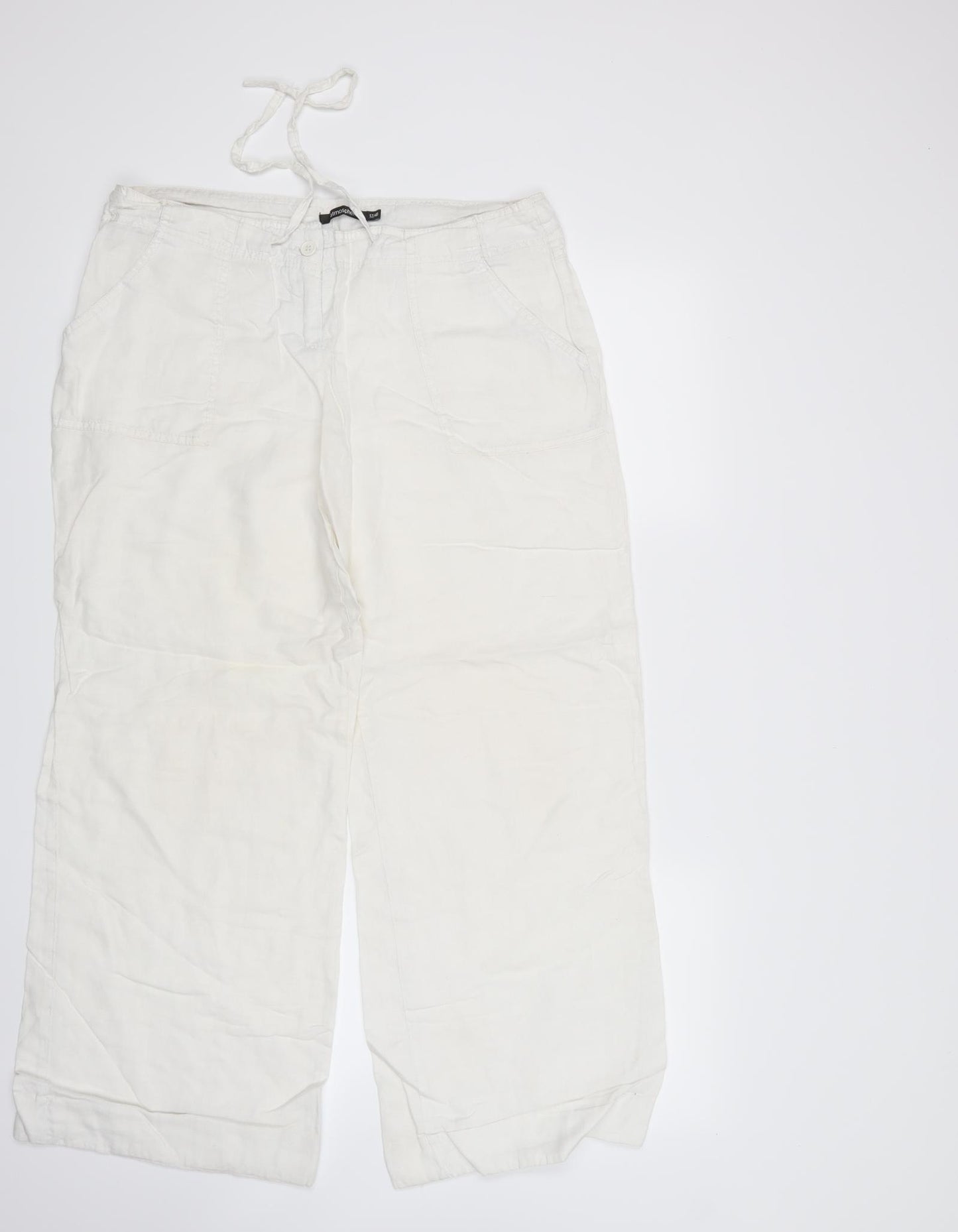 Atmosphere Womens White   Cropped Trousers Size 12 L27 in