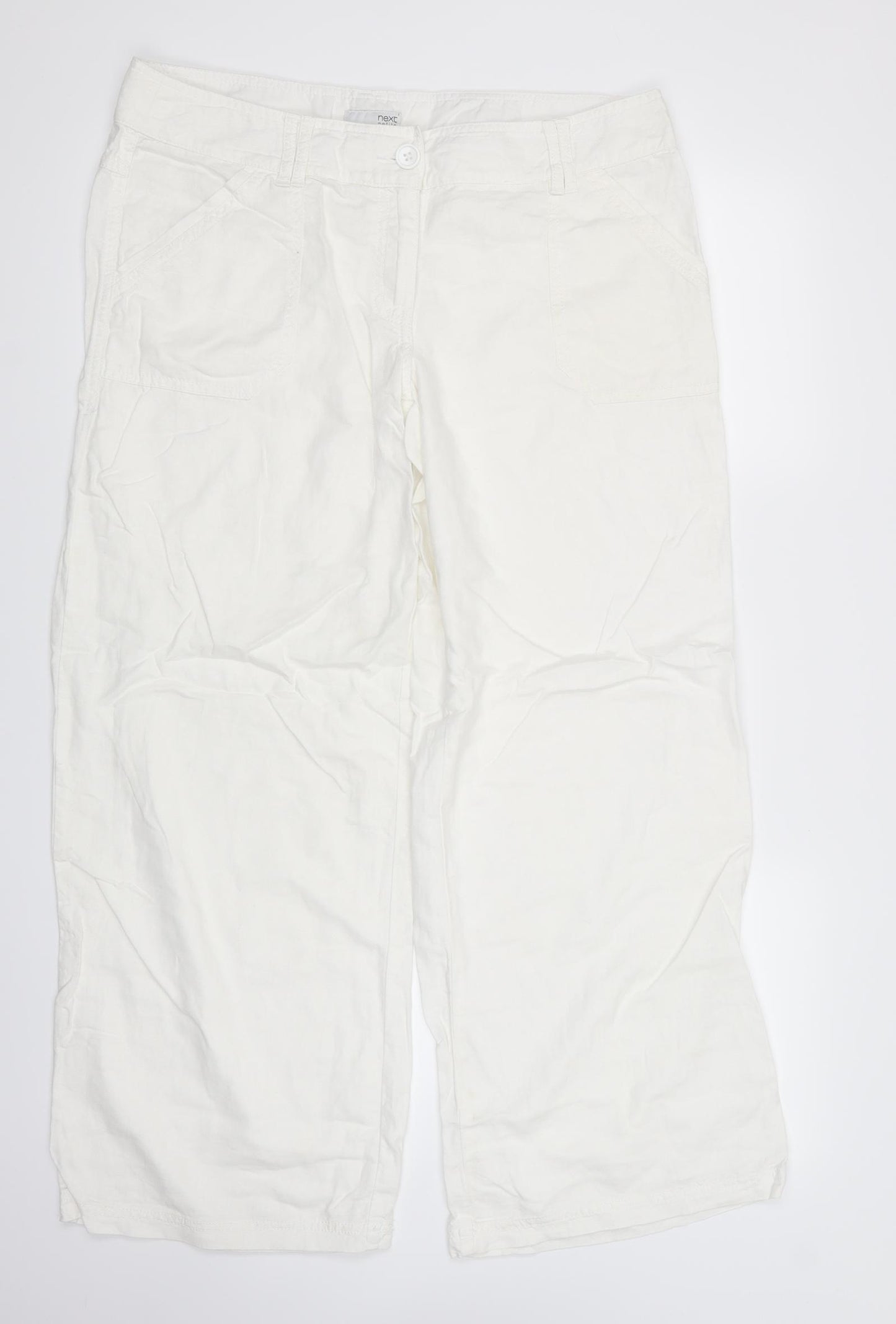 NEXT Womens White   Trousers  Size 14 L28 in