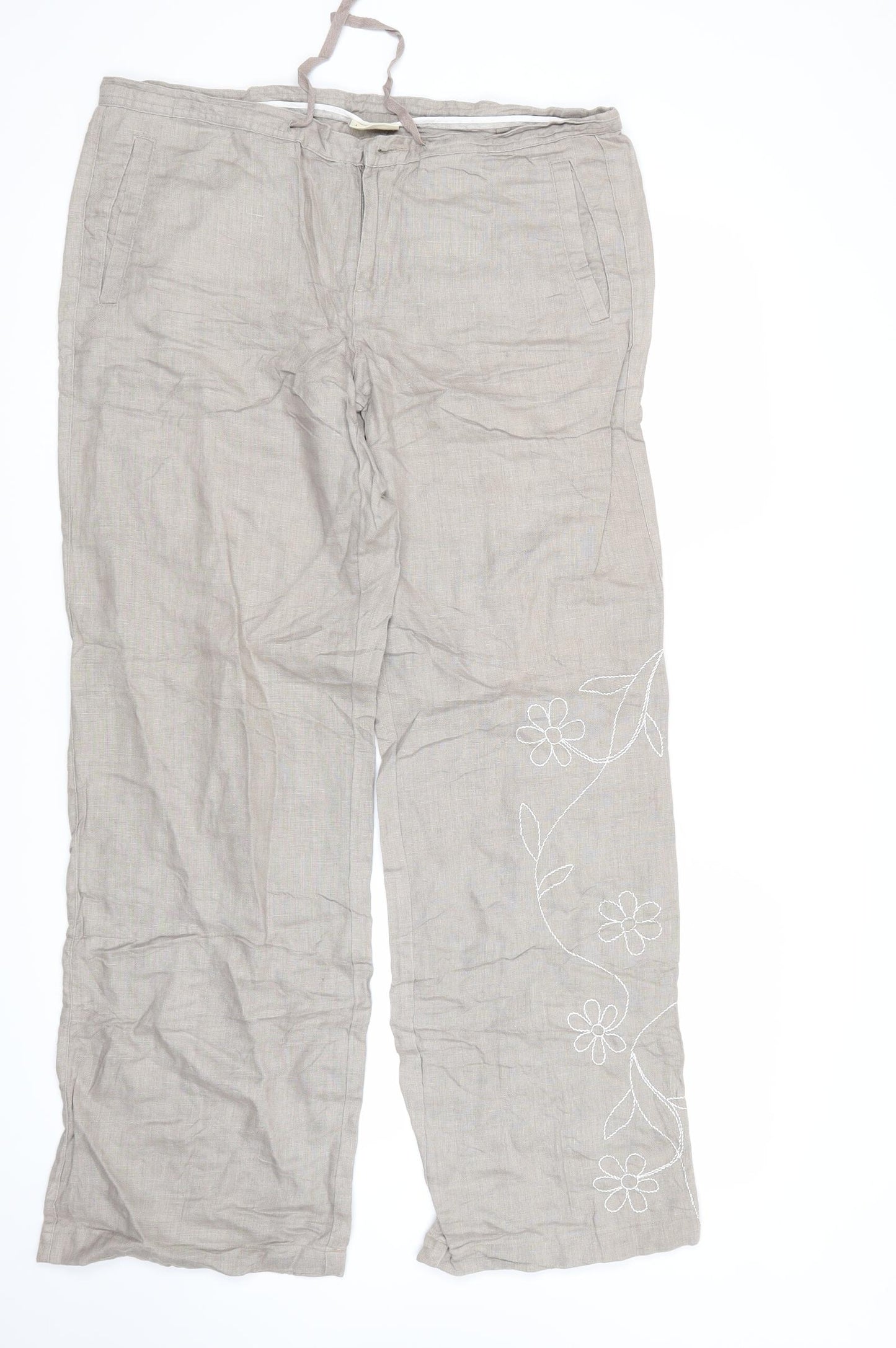 Jackpot Womens Beige Floral  Trousers   L30.5 in