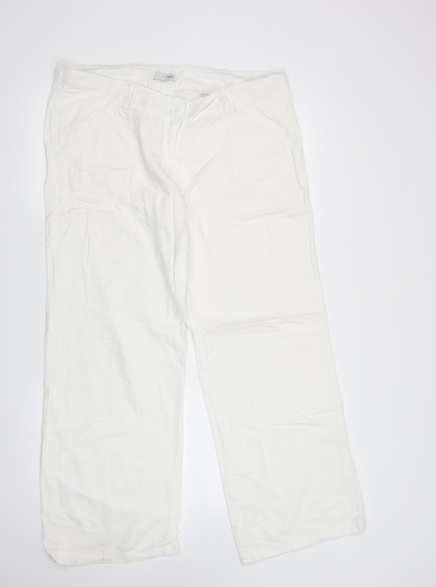 NEXT Womens White   Trousers  Size 14 L30 in