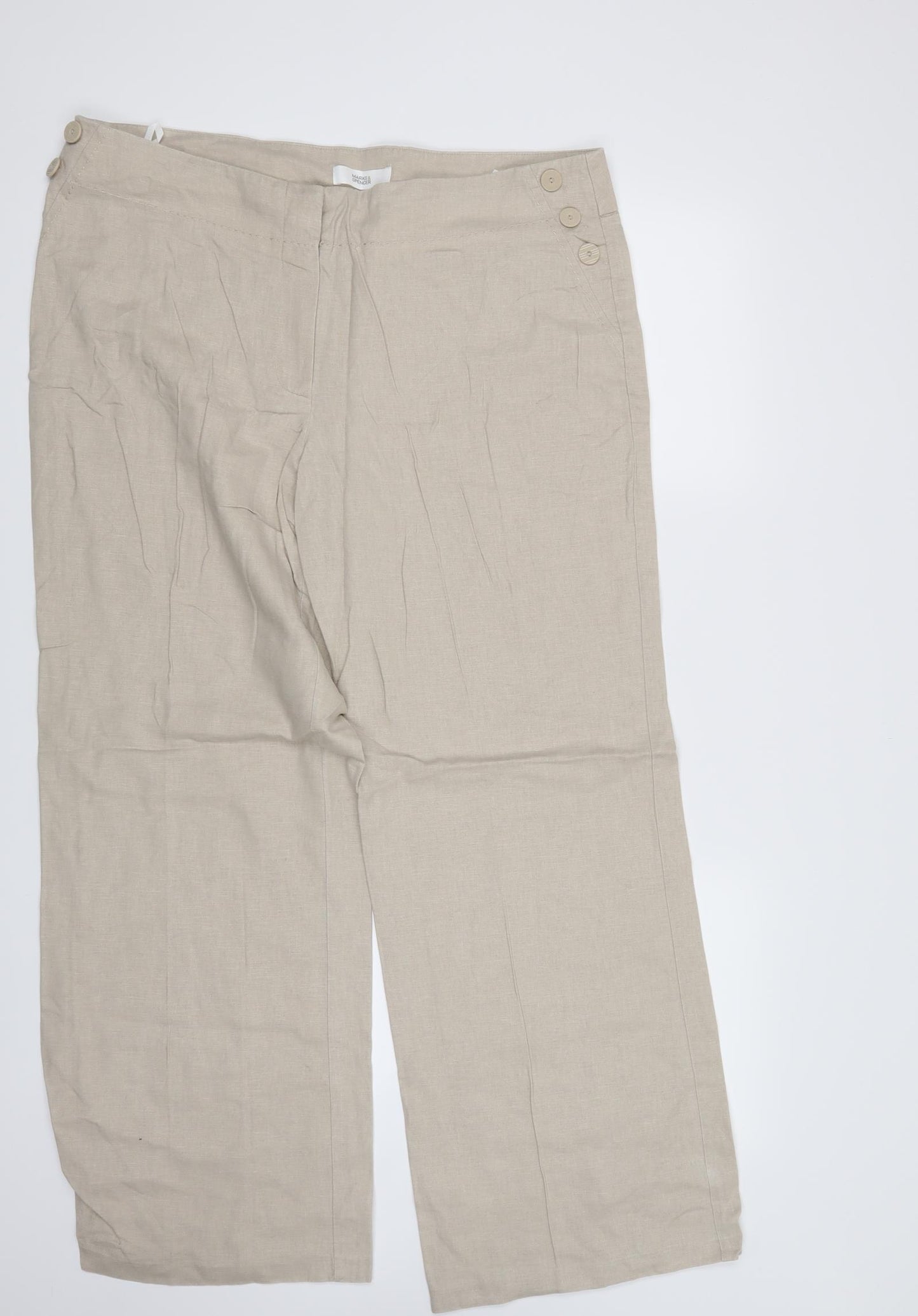 Marks and Spencer Womens Beige   Trousers  Size 16 L29 in