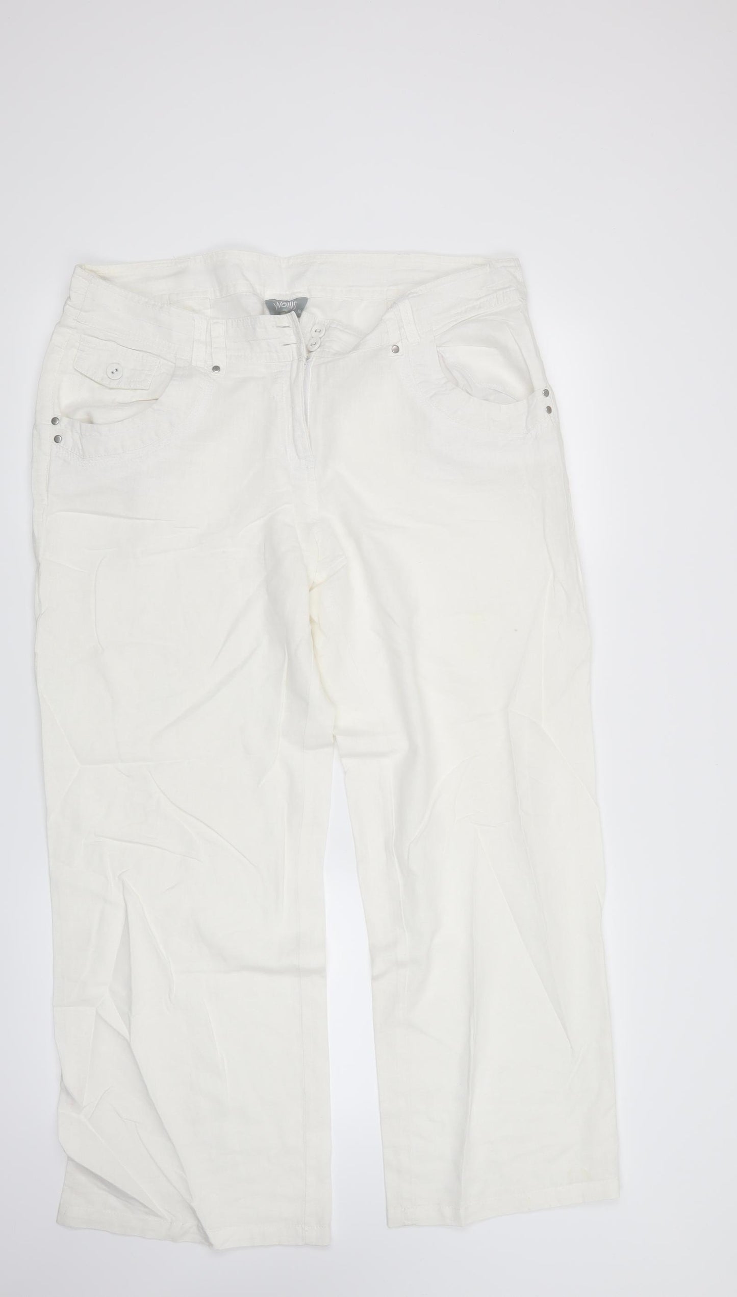 Wallis Womens White   Trousers  Size 14 L29 in